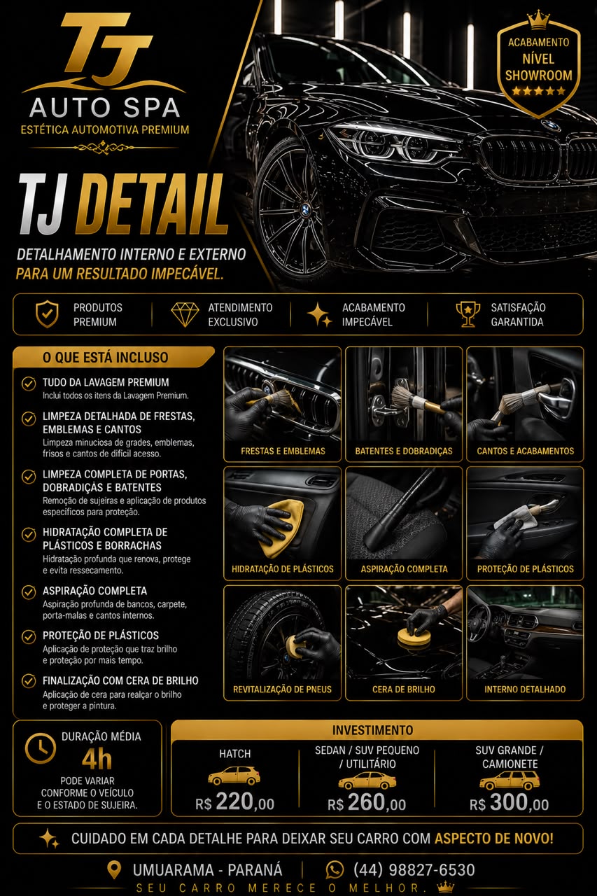 Informações completas do pacote TJ Detail