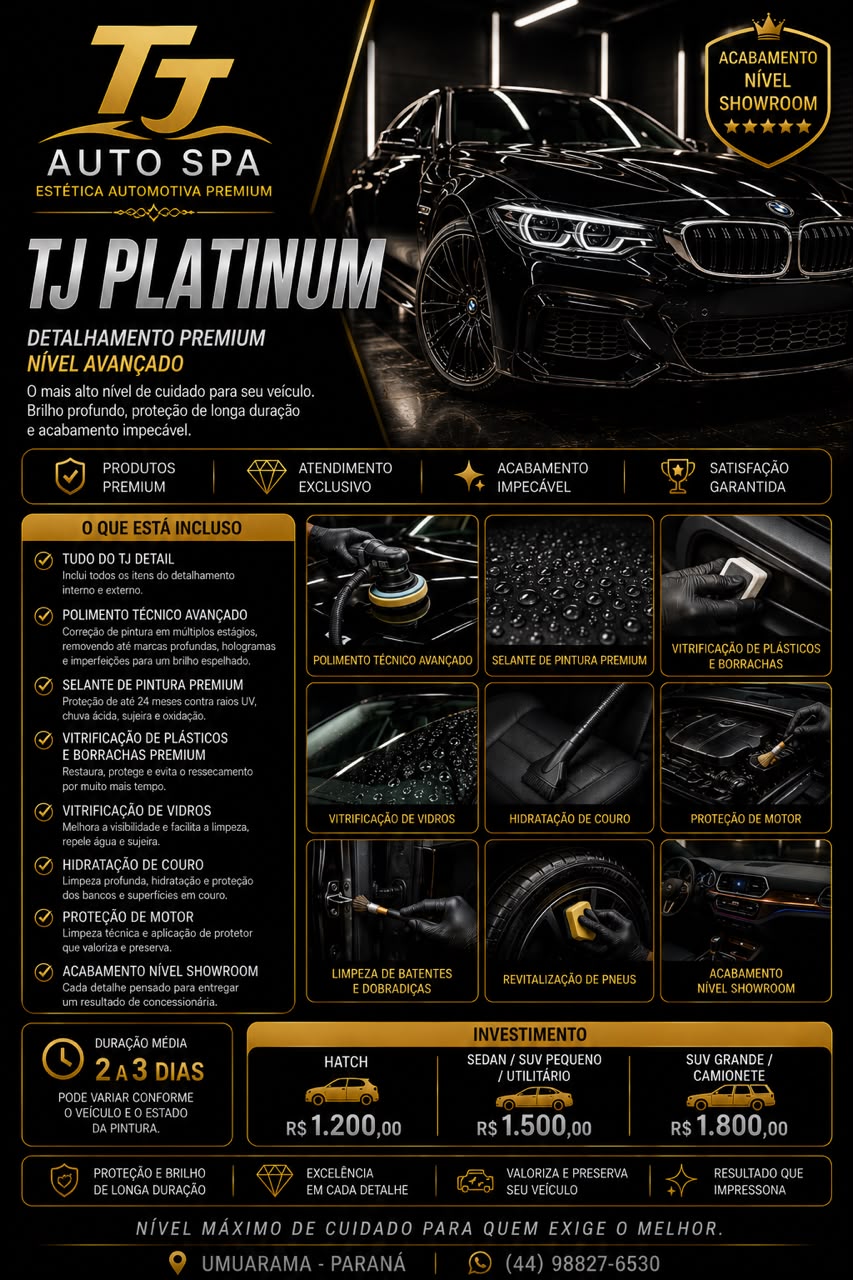 Informações completas do pacote TJ Platinum