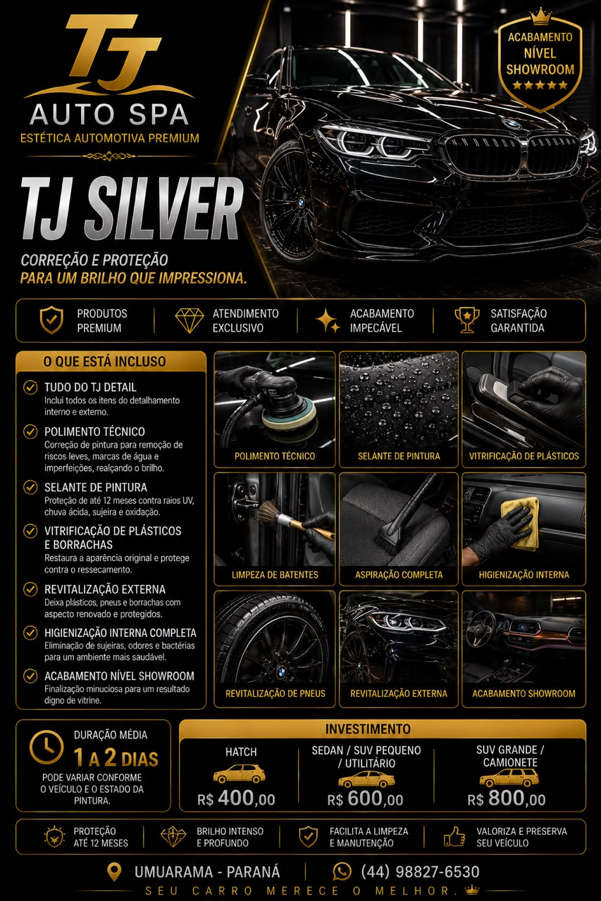Informações completas do pacote TJ Silver